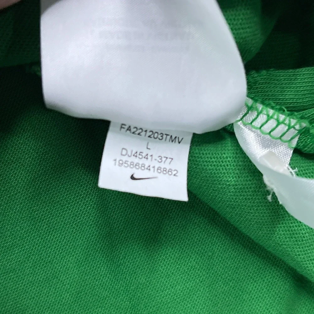 Oregon Ducks Polo Shirt Men Large Green Nike Campus Collection Long Sleeve Rugby